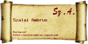 Szalai Ambrus névjegykártya